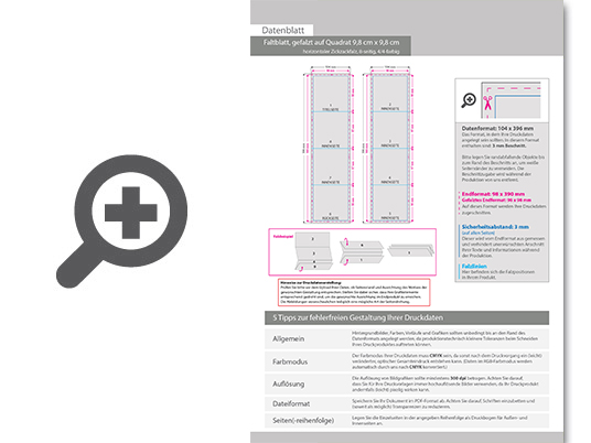 Product Bild faltblatt__gefalzt_auf_quadrat_9_8_cm_x_9_8_cm__horizontaler_zickzackfalz__8-seitig
