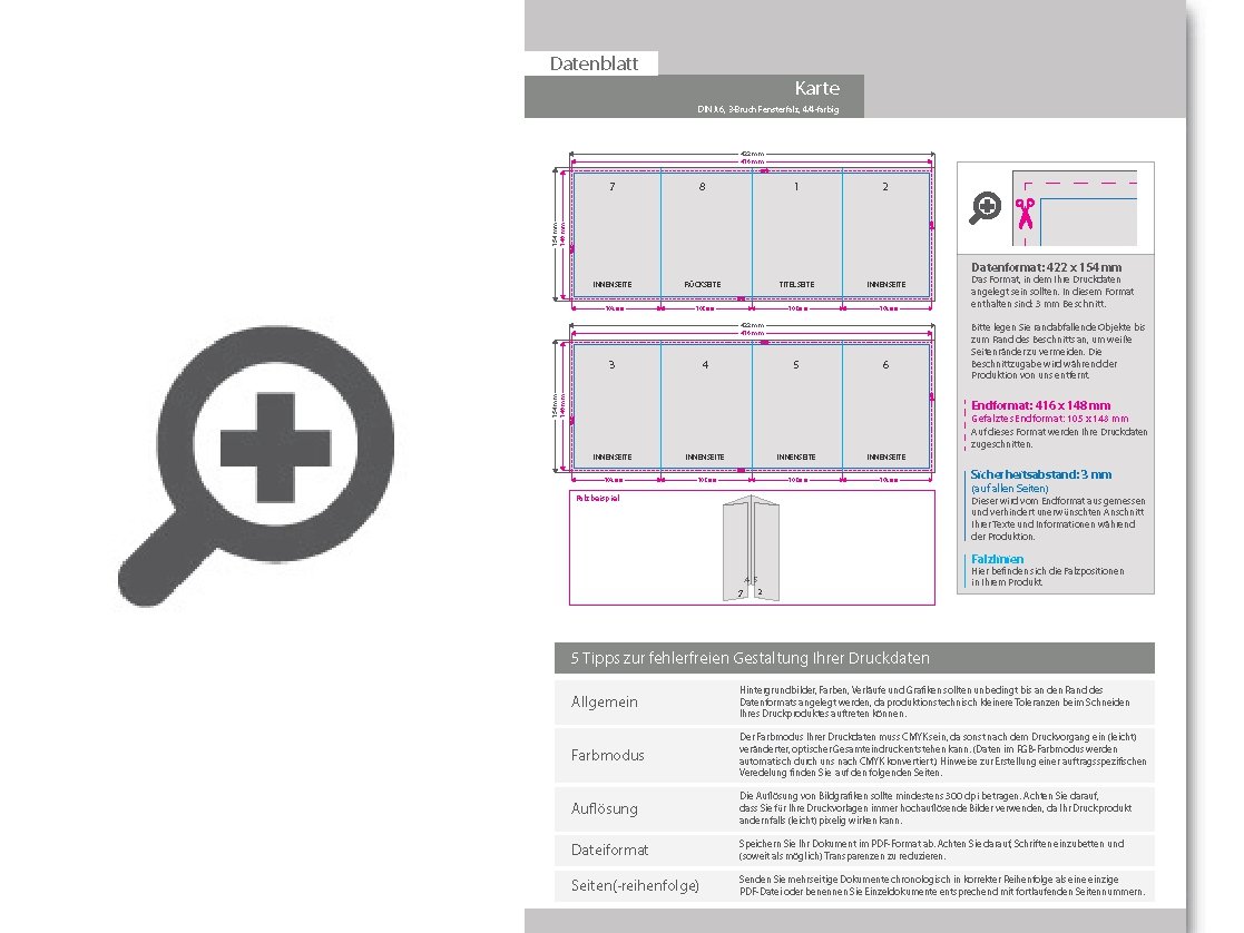 Product Bild einladungskarte__gefalzt_auf_din_a6__vertikaler_3-bruch_fensterfalz__8-seitig