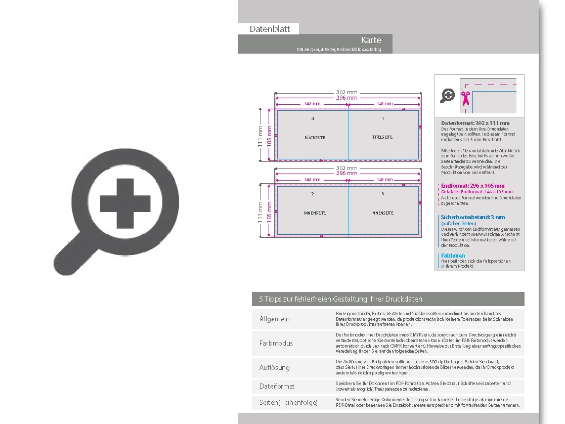 Product Bild einladungskarte__gefalzt_auf_din_a6_quer__vertikaler_mittelfalz__4-seitig